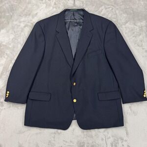 Palm Beach Blazer Mens 54R Blue Wool Blend Gold Buttons Classic Sport Coat